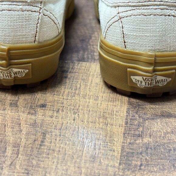 Vans Style 53 Linen Canvas Natural Gum Loafers Sneaker Size 8 NWOT main image 7